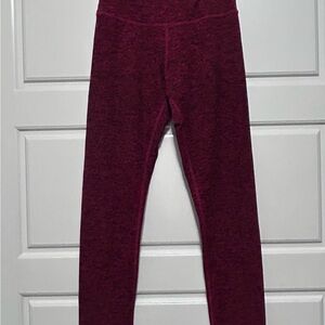 Beyond Yoga Marled Burgundy High-Rise Leggings